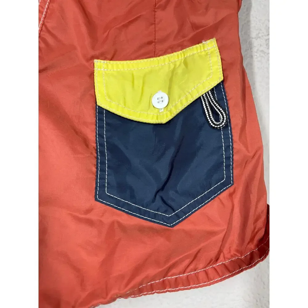 Birdwell Womens 2 Beach Britches Board Shorts Swimwear Burnt Orange Nylon USA